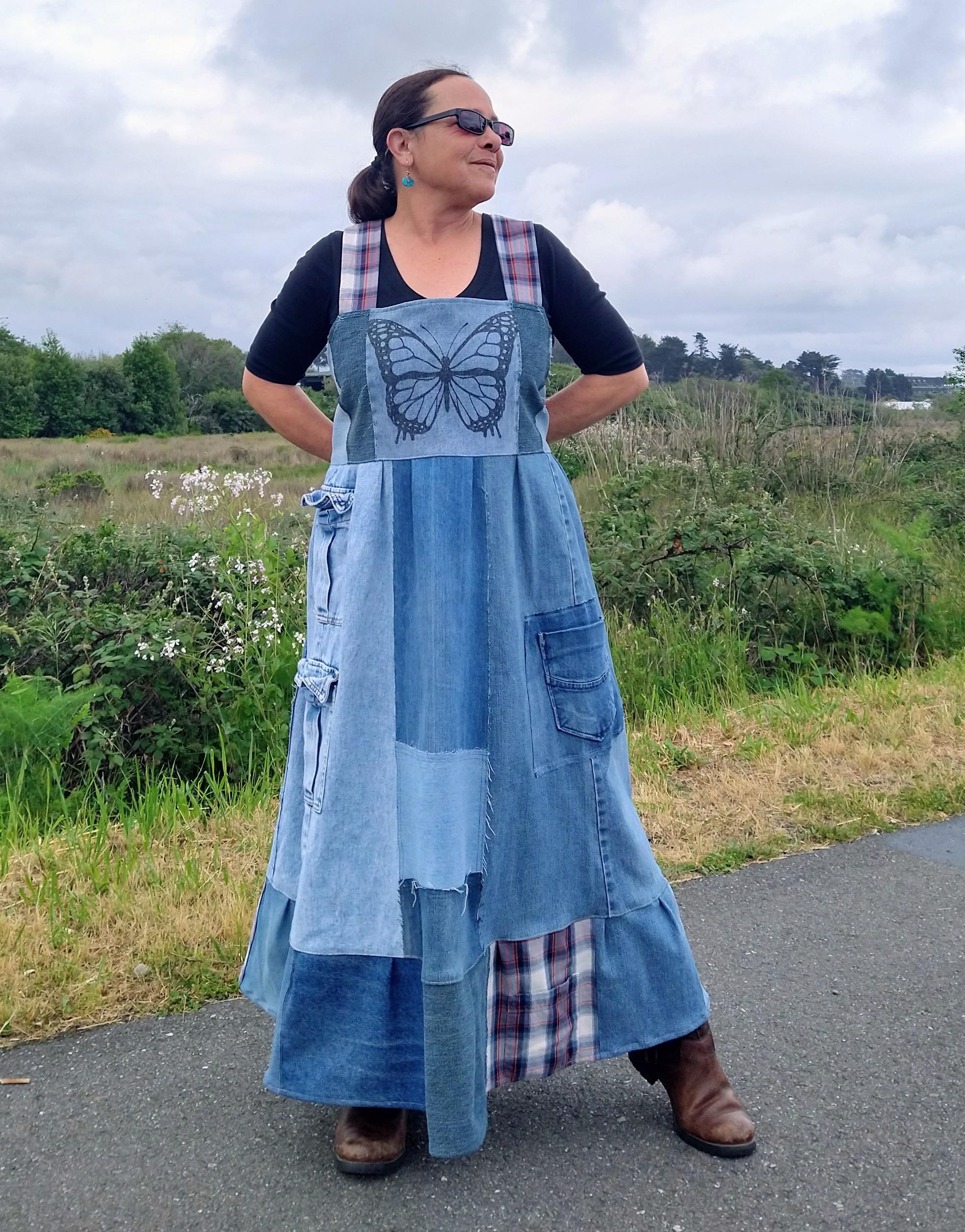 denim and plaid dress The Hayes Plaid Denim Color:Champagne/Pink Mini dress Web Collection: Embellished and Sequin Wedding Dress Op Shop