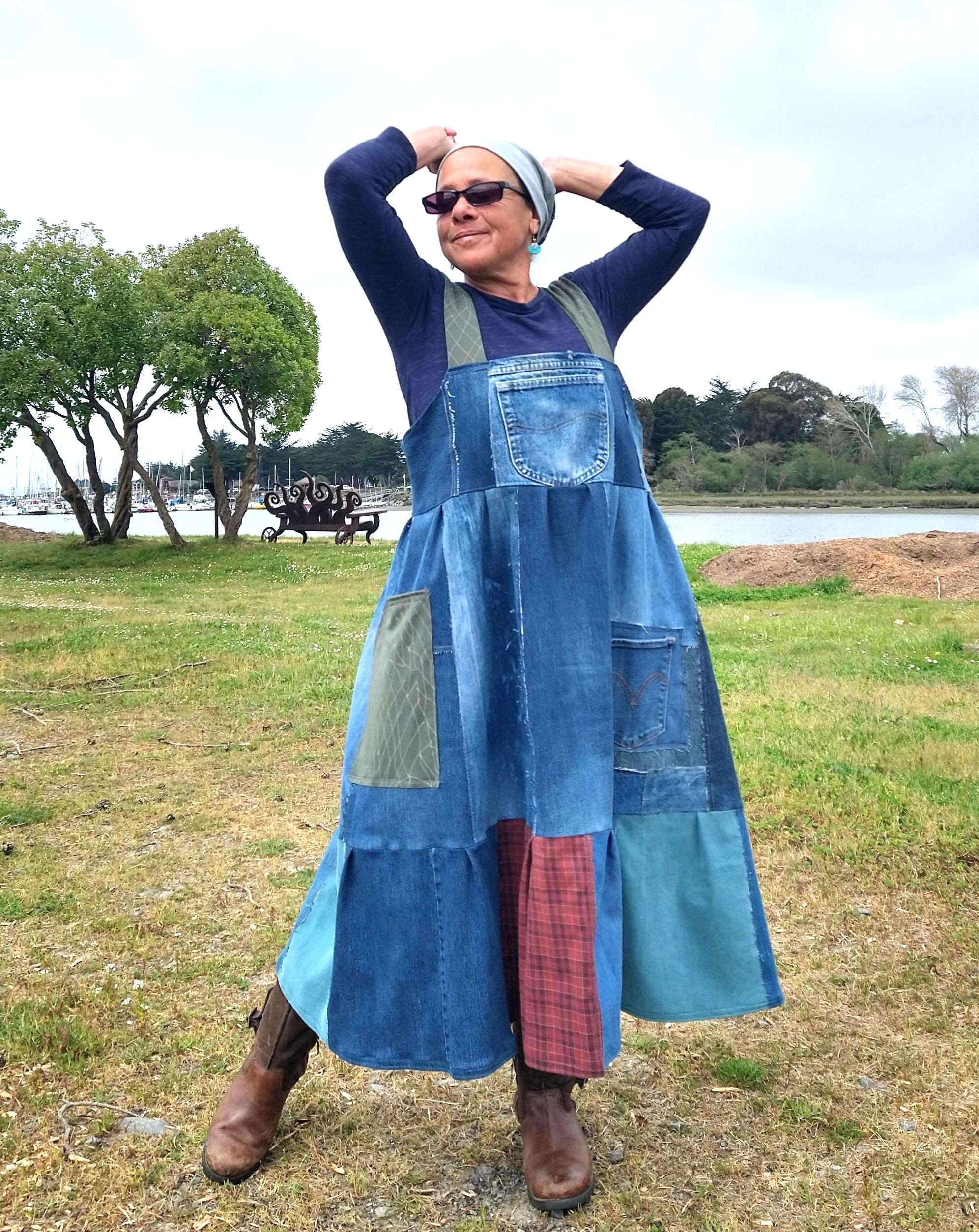 Denim Patchwork Maxi Dress - Etsy Denim Patchwork Maxi Dress - Etsy