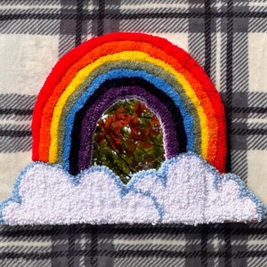 Rainbow Rug Mirror | Tufted and Punch Needle Fun Home Decor