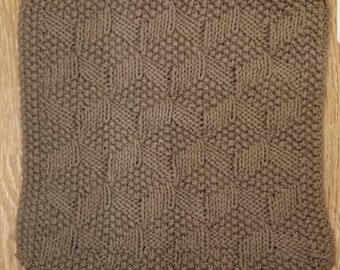 dishcloth/facecloth, slanted squares, 100% cotton dishcloth set, xl handknit cloths 9.5x9.5(comes as a set) 33 colors available