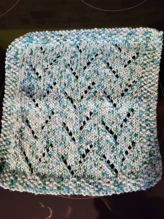 dishcloth/facecloth, zigzag eyelet 85% cotton/15 polyester dishcloth set, xl handknit cloths 9x8 5(comes as a set)  21 colors available
