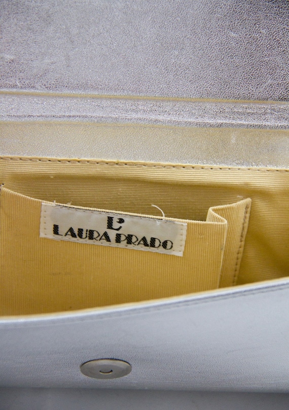L ' Laura Prado Evening Bag, Silver Patent Leathe… - image 3