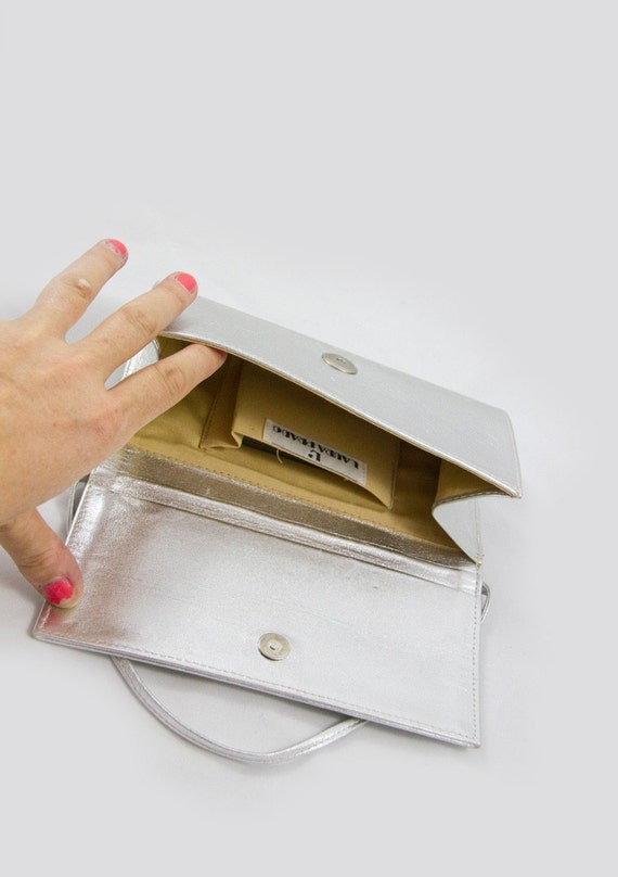 L ' Laura Prado Evening Bag, Silver Patent Leathe… - image 4