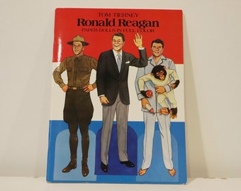 Ronald Reagan paper doll book, Tom Tierney paper doll book, fashion paper doll book, 1980 collector piece