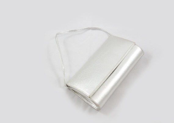 L ' Laura Prado Evening Bag, Silver Patent Leathe… - image 1