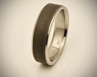 Titanium or stainless ring matte finish wedding band anniversary