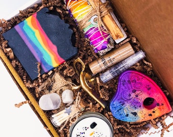 Rainbow Spa Gift Box | Witchy Gift Set | Personalized Gift for Her | Care Package Self Care Gift Box | For Friend |   GiftBirthday