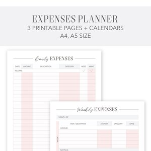 Expenses planificador presupuesto planificador calendarios 2018-2020 A4 A5
