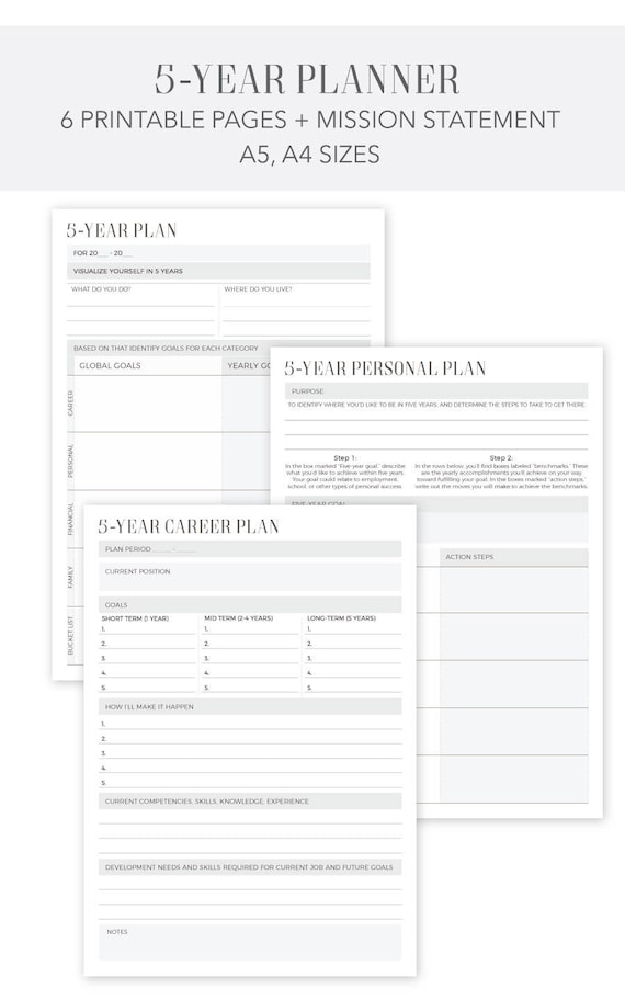 Personal 5 Year Plan Template For Your Needs