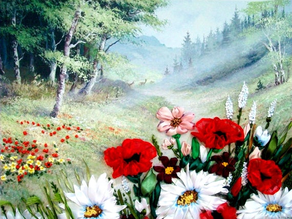 Landscape Ribbon Ribbon Embroidery Landscape The Art Of Silk Ribbon Embroidery, Part II