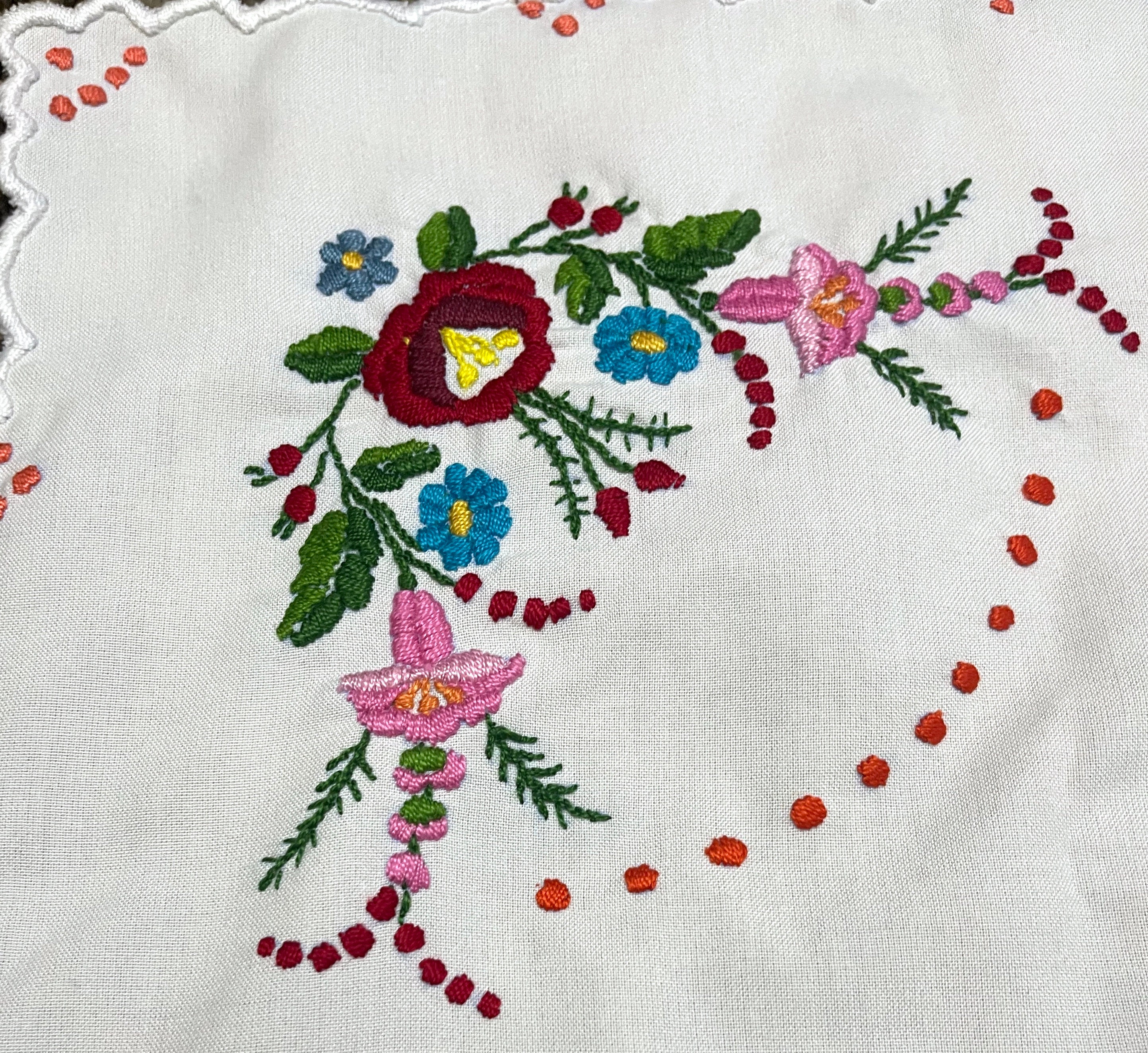 ヴィンテージ ハンガリー 手刺繍 テーブルクロス - Etsy 日本
