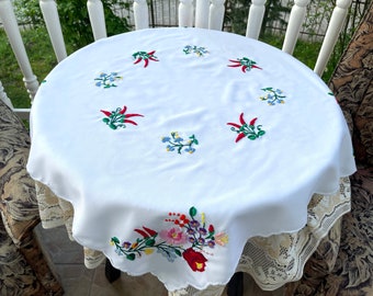 Antique Vintage Hungarian Embroidered Tablecloth 164 X 128 Cm - Etsy