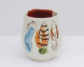 Feathers Handmade Ceramic Mug