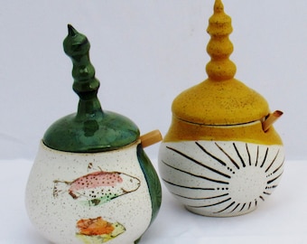 Handmade Ceramic Sugar Bowl or Salt Cellar