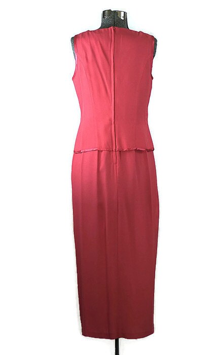 Vintage Pink Long Cocktail Dress. 1990 Suit Style Sleeveless | Etsy