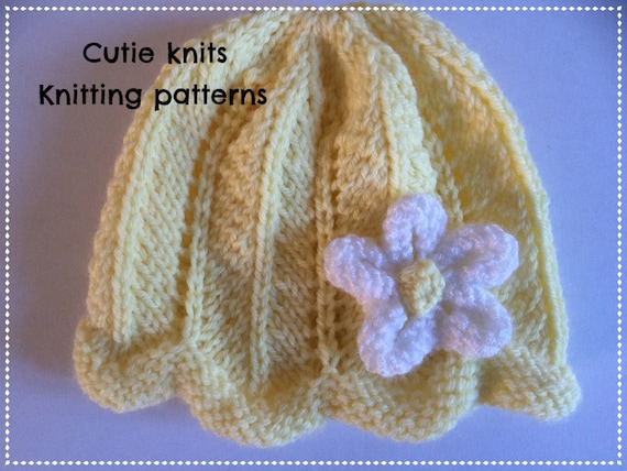 Patrón de tejido en pdf para gorro, gorro, gorra, bonete para bebé
