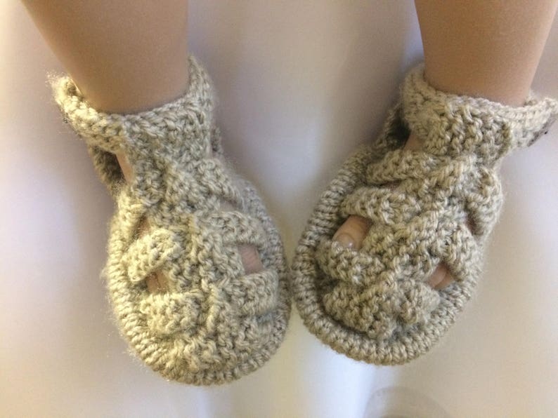 KNITTING PATTERN 56 pdf instant download baby summer sandals booties shoes boys or girls to knit in size 0-3 months image 3