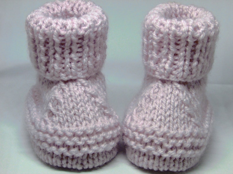 PDF baby knitting pattern to knit baby booties shoes bootees in 3 sizes newborn, 0-3 months and 3-6 months, English only, 94 image 2