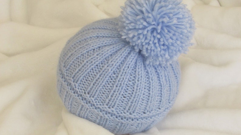 Baby hat knitting pattern 69 Baby boy baby girl unisex pom pom hat beanie bonnet instant download pdf personal downoadable file insructions image 3