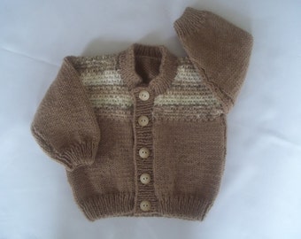 PDF Knitting pattern#25 (instant download) for baby boys or girls cardigan to knit in 5 sizes,