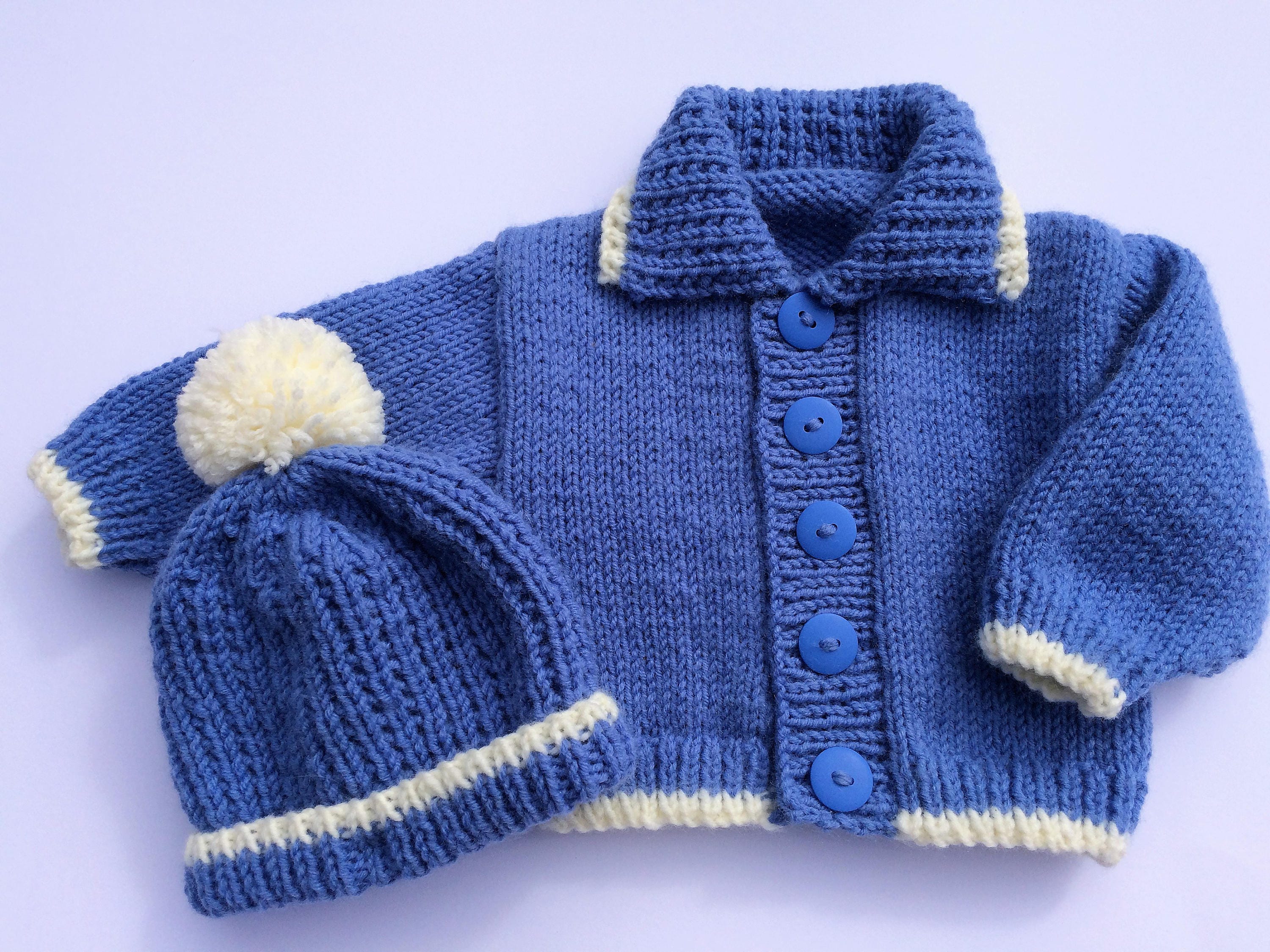 PDF knitting pattern 53 Baby boys hat and cardigan set to Etsy