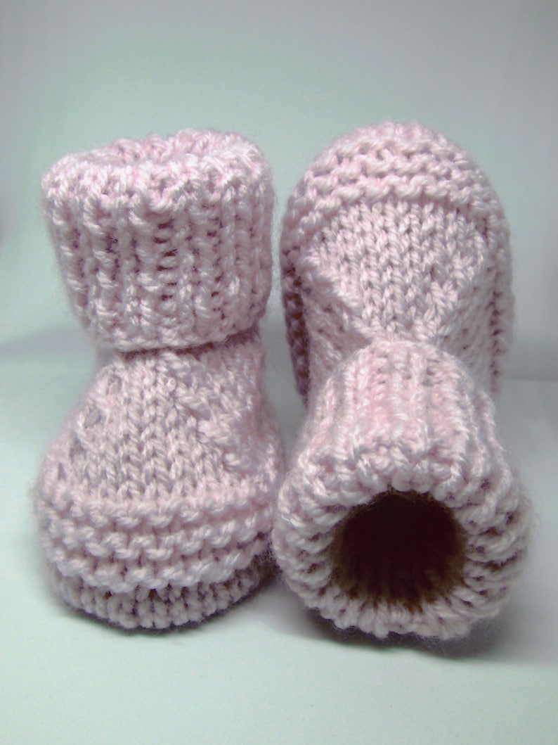 PDF baby knitting pattern to knit baby booties shoes bootees in 3 sizes newborn, 0-3 months and 3-6 months, English only, 94 image 5