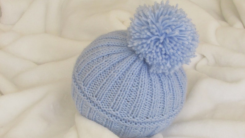 Baby hat knitting pattern 69 Baby boy baby girl unisex pom pom hat beanie bonnet instant download pdf personal downoadable file insructions image 4
