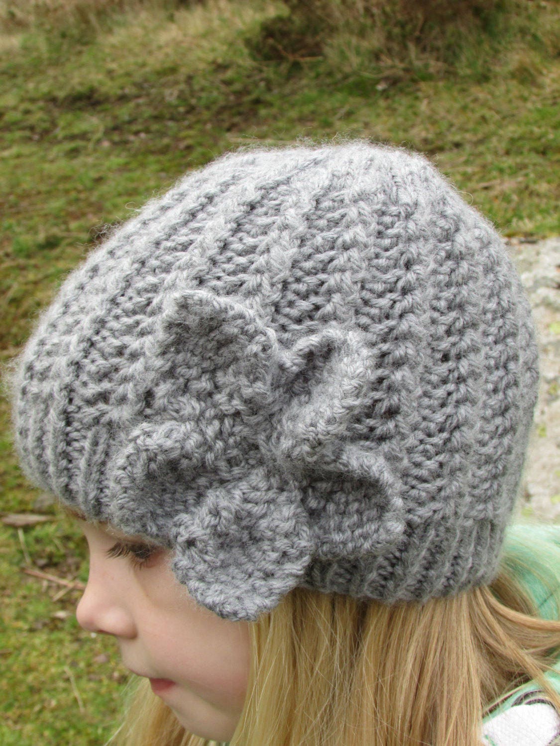 Knitting Pattern 35 Chunky Flower Beanie Hat (personal Downloaded