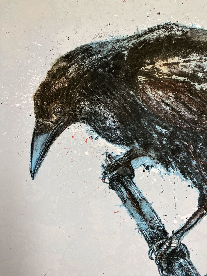 A3 Crow Giclee Print Unmounted image 3