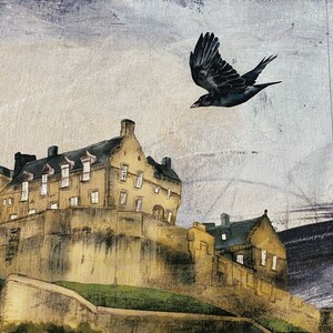 Edinburgh Castle Crow Tea Towel bird lovers folklore gift corvid present image 3