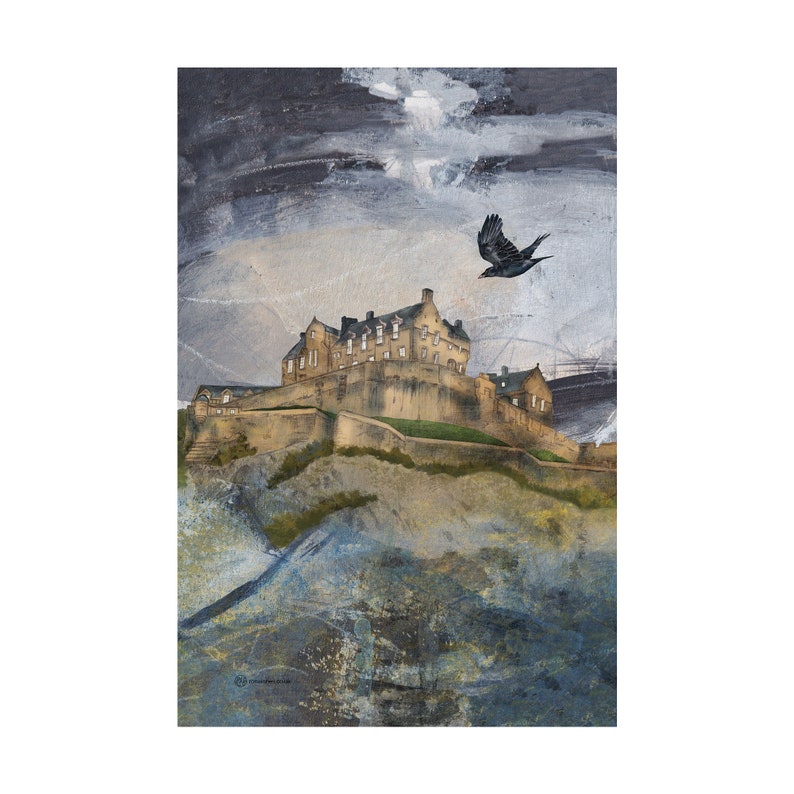 Edinburgh Castle Crow Tea Towel bird lovers folklore gift corvid present image 4