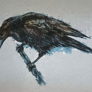 A3 Crow Giclee Print Unmounted image 1