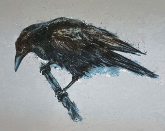 A3 Crow Giclee Print - Unmounted