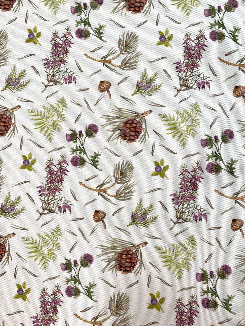 Caledonian Pine tea towel Scottish wildflowers Highland flora dish cloth image 3