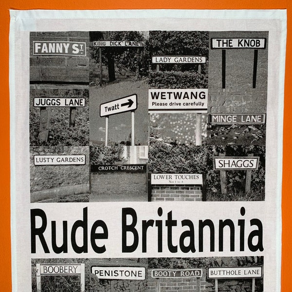 Tea Towel - Rude Britannia Funny Rude UK Letterbox Valentines Quirky Housewarming Gifts Him Her Men Boyfriend Girlfriend Husband Wife Bestie