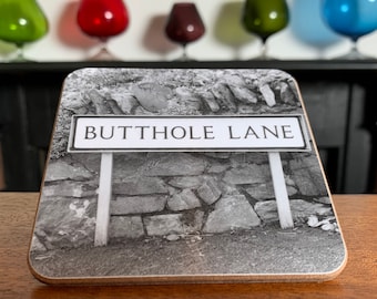 Engraçado Rude Butthole Coaster Letterbox Valentines Housewarming Aniversário Booze Presentes para Ele Seus Homens Pai Namorado Namorada Marido Esposa Bestie