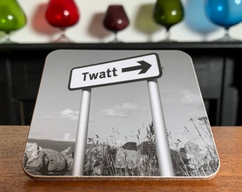 Engraçado rude twat uk coaster letterbox dia dos namorados housewarming aniversário bebida presentes para ele seus homens pai namorado namorada marido esposa melhor amigo