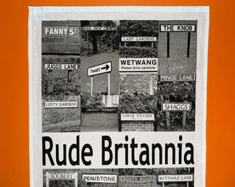 Tea Towel - Rude Britannia Funny Rude UK Letterbox Valentines Quirky Housewarming Gifts Him Her Men Boyfriend Girlfriend Husband Wife Bestie