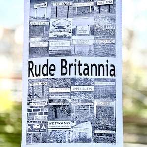 Tea Towel - Rude Britannia Funny Rude UK Letterbox Valentines Quirky Housewarming Gifts Him Her Men Boyfriend Girlfriend Husband Wife Bestie
