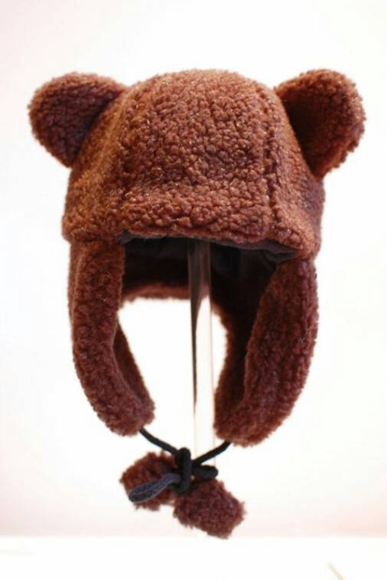 Bear hat. Шапка ушанка с ушками медвежонка. Ear hat.