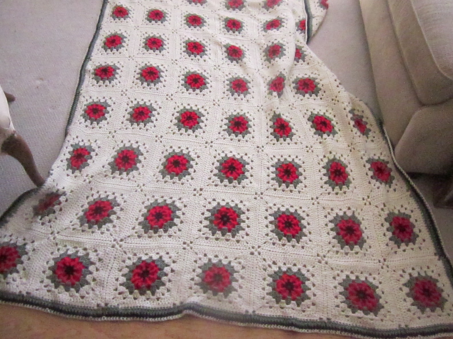 Vintage Hand Crocheted Bedspread Etsy Norway