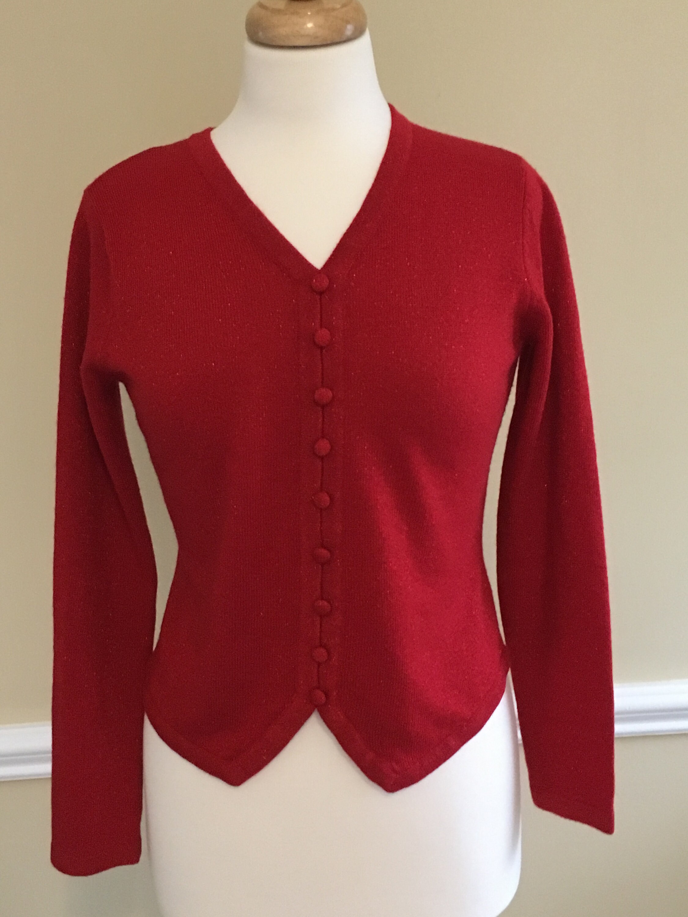 Vintage Fitted Red Sparkle Metallic Cardiganlook pullover Etsy