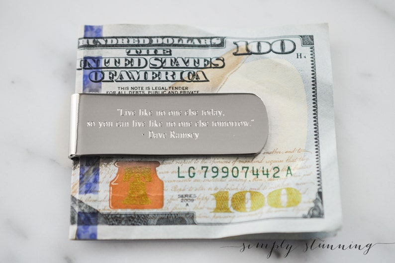 Engraved Silver Classic Money Clip Personalized Money Clip Etsy - image 0