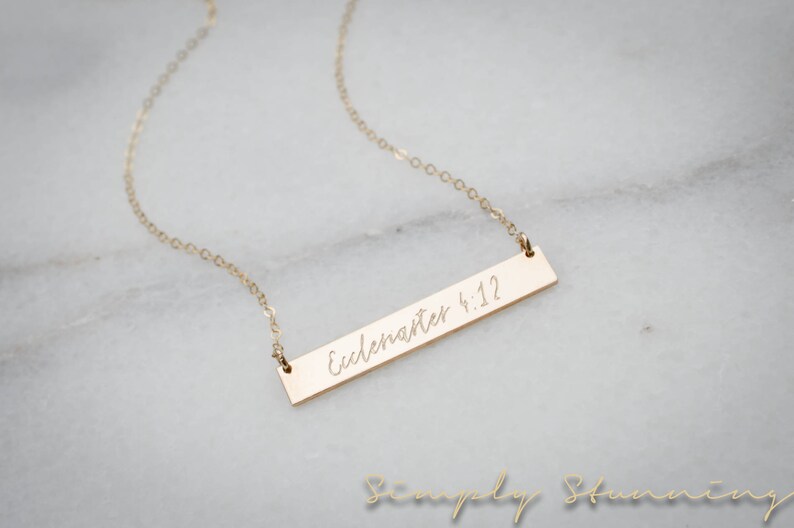 Custom Gold Bar Engraved Necklace Customized Name Bar Necklace Rose Gold or Silver Bar Necklace Gold Personalized Gold Bar Necklace