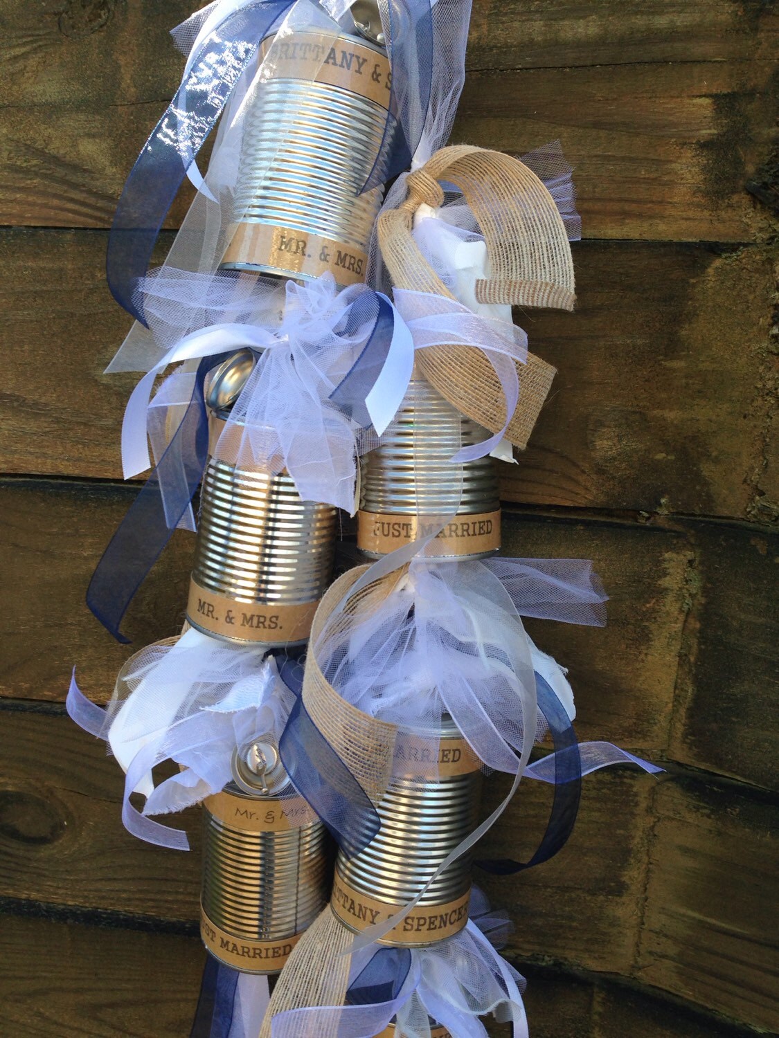 Wedding Tin Cans Just Married Newlyweds Leaving for Etsy
