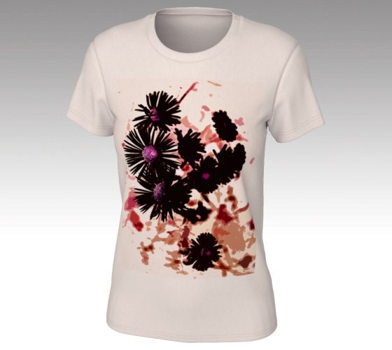 white shirt black flowers