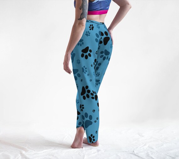Blue Paws Lounge Pants Paw Print 