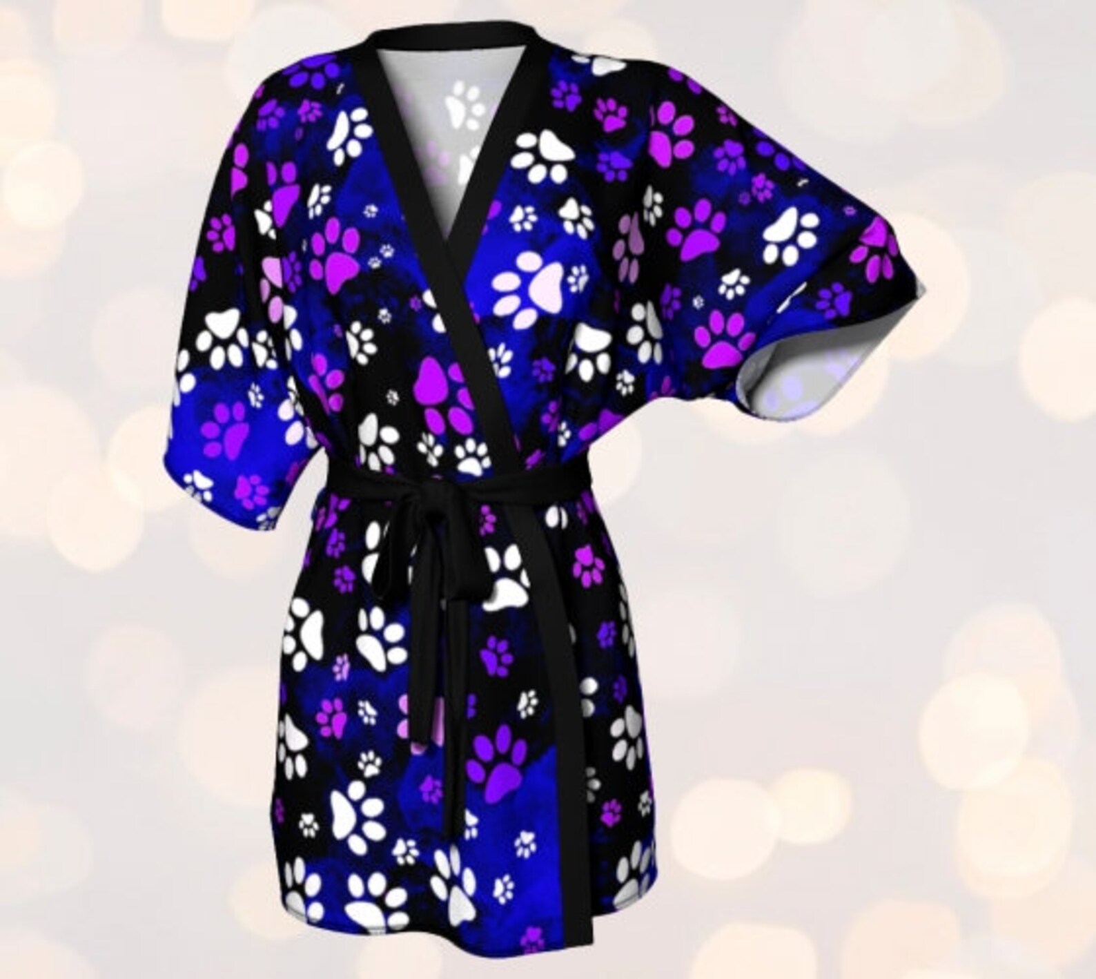 Dog Paw Print Kimono Robe Color Play Paw Print Robe Womens Etsy