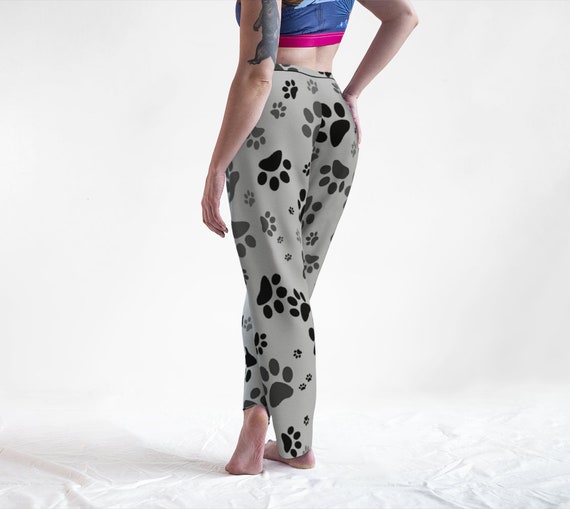 Grey Paws Lounge Pants Paw Print 