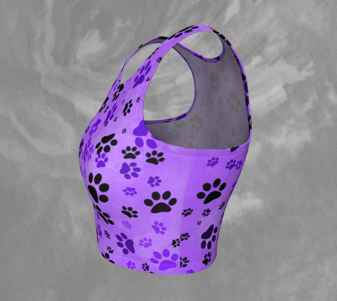 Paw Print Crop Top Purple Dog Paw Print Crop Top Fitted - Etsy Canada